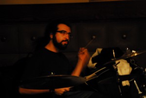 Charles playing drums at the Pig N Whistle in Hollywood